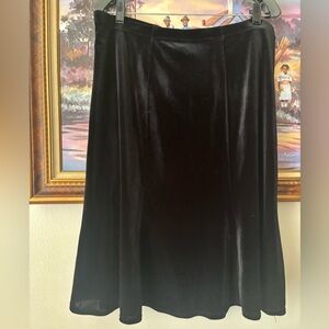 Elementz Black Velvet A-Line Skirt